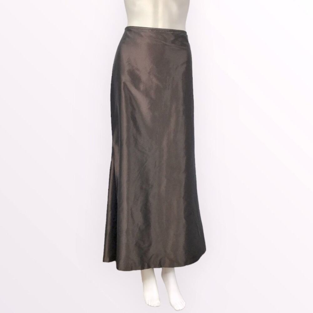 Carmen Marc Valvo Maxi Skirt Brown Mermaid Style Long